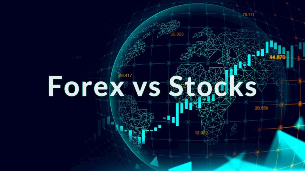 Globe and candlesticks - Forex vs Stocks