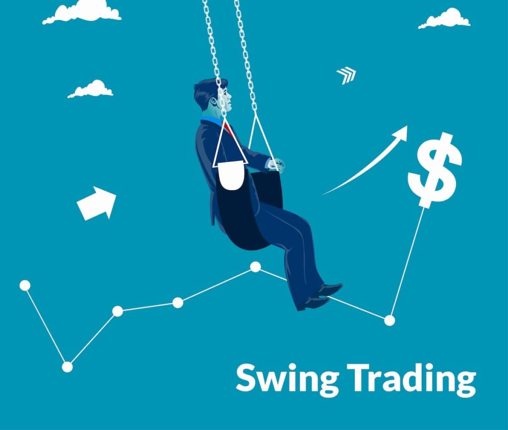 man on a swing to represent what is swing trading