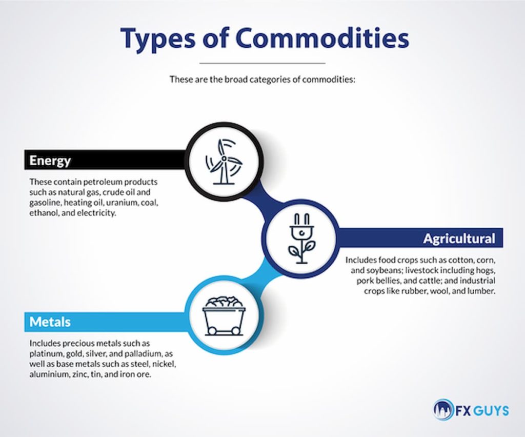 Inforgraphic displaying types of commodities