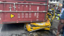 Container falls off truck in Lagos, crushes 9 passengers to death