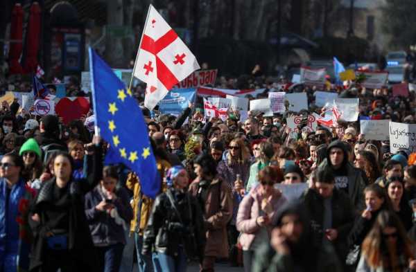 Georgian ruling party drops ‘foreign agents’ bill, protesters remain