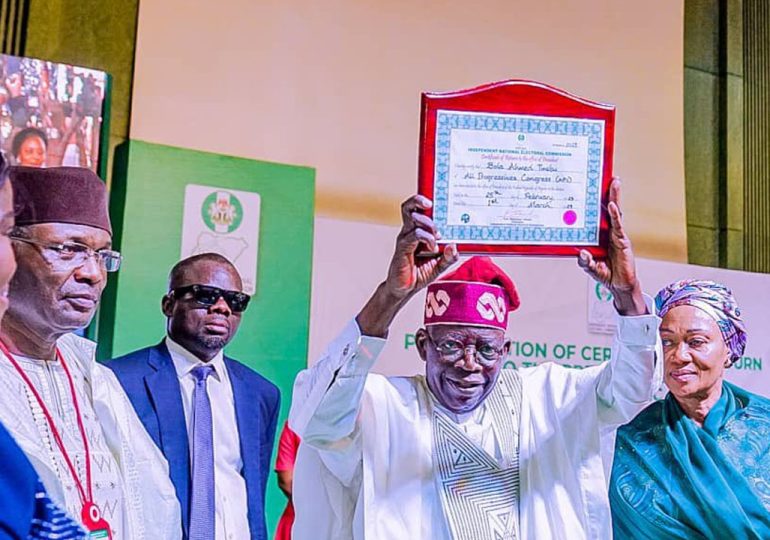 Tinubu, Shettima receive Certificate of Return from INEC