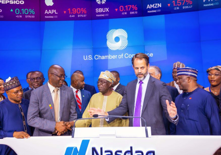 NASDAQ: Tinubu first African president to ring closing bell