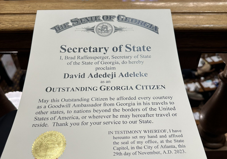 Davido Honoured As Outstanding Georgian Citizen