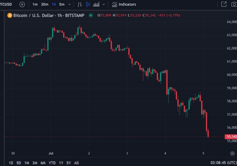 Mt Gox and German cops hit Bitcoin lower, under US$56K